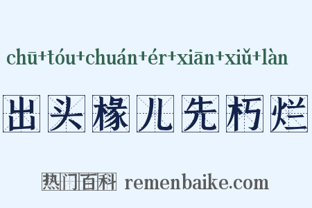 出头椽儿先朽烂是什么意思的图片